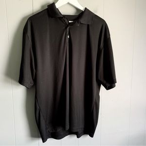 LINKS Men's Black Mesh Golf Polo XL